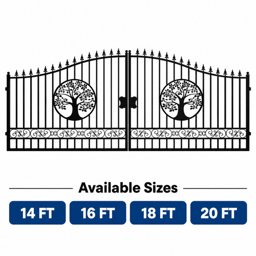 Dual swing steel driveway - steel, gate