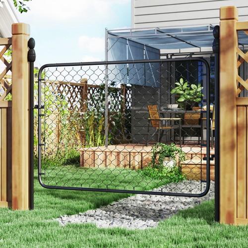 Garden gate chain link fence - gate,