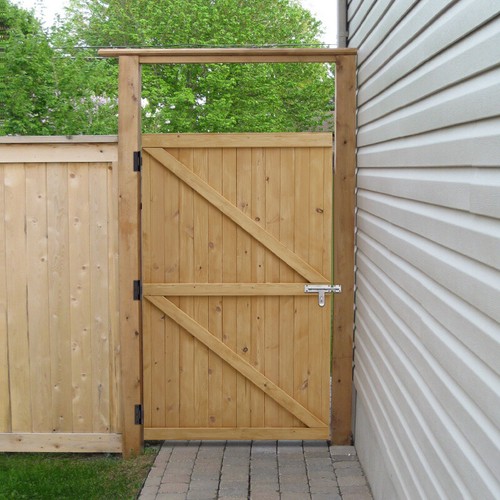 Wood privacy garden gate - garden,