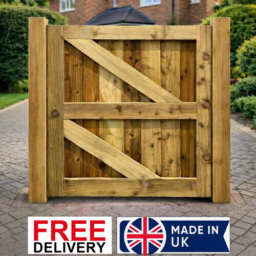 Premium wooden driveway gate - driveway, |