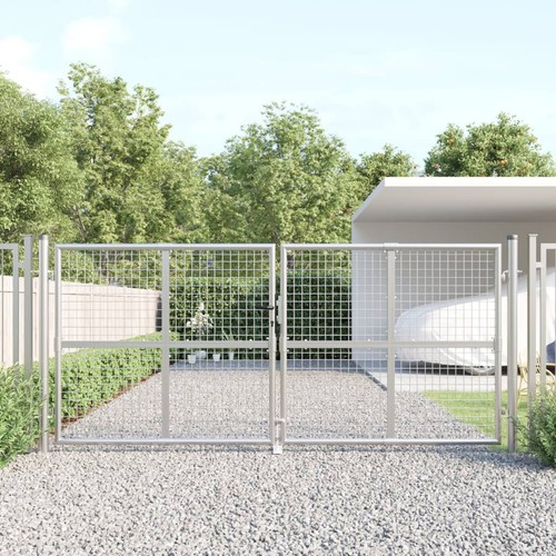 Silver double garden gate - silver,