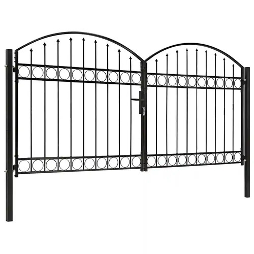 Vidaxl black arched steel - vidaxl,