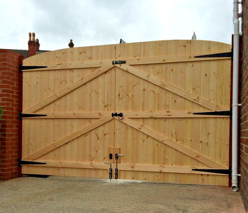 Wooden driveway gates garden - wooden,